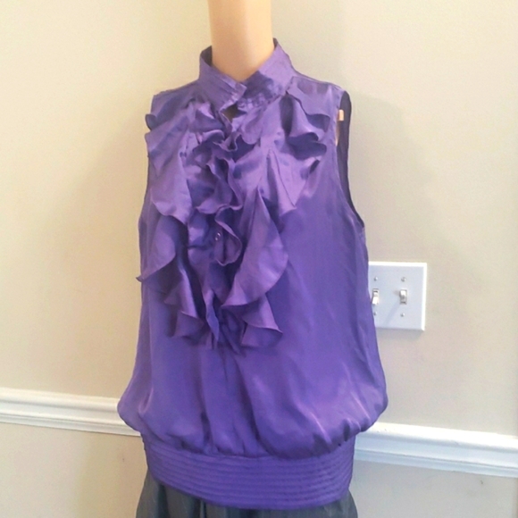 4/$20 Purple Ruffled Sleeveless Top - Picture 4 of 11